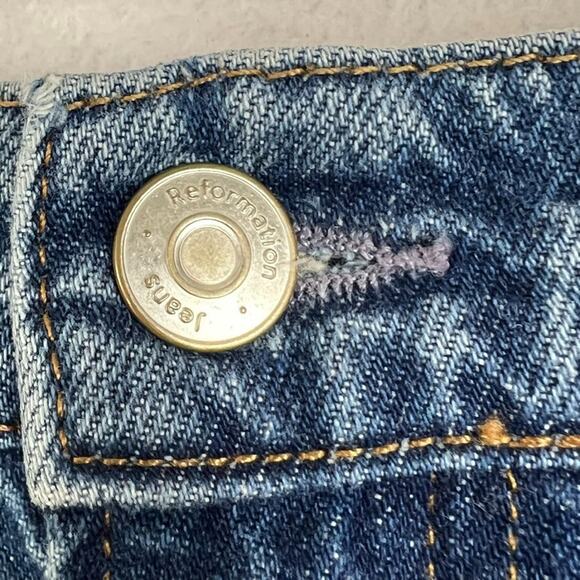 Reformation Jeans Skirt Womens Size 30 Front Split Hemlock Wash Tazz Maxi Denim - Picture 5 of 8